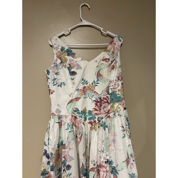 Vintage 80's Expo Womens Floral A-line Big Back Bow Size 12 Coquette Cottagecore - Picture 7 of 7